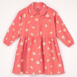lotiekids Corduroy Dress Daisies Coral