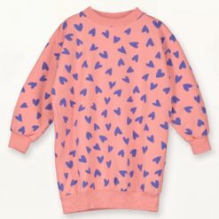 lotiekids Long Sweatdress Hearts allover Peach Rose