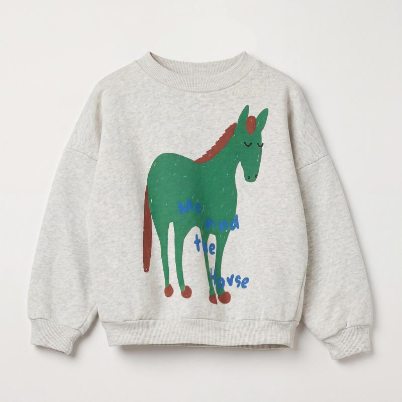lotiekids Sweatshirt Me and The Horse Light Grey Melange