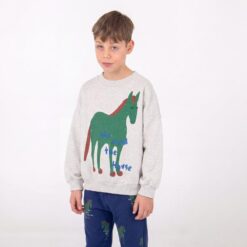 lotiekids Sweatshirt Me and The Horse Light Grey Melange
