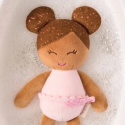 LullaBaby Plush Girl Brown hair Bath Doll