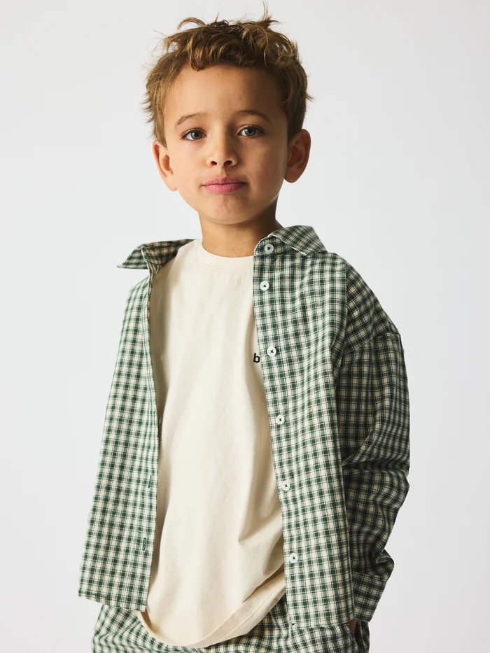 brunobruno nation Nohrla Shirt Myrtle Green Check - Afbeelding 2