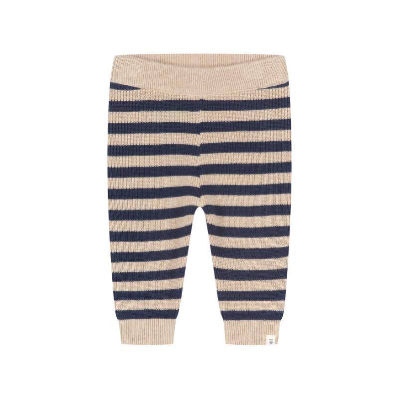 A Tiny Story knit striped baby pants dark blue TIN26629342