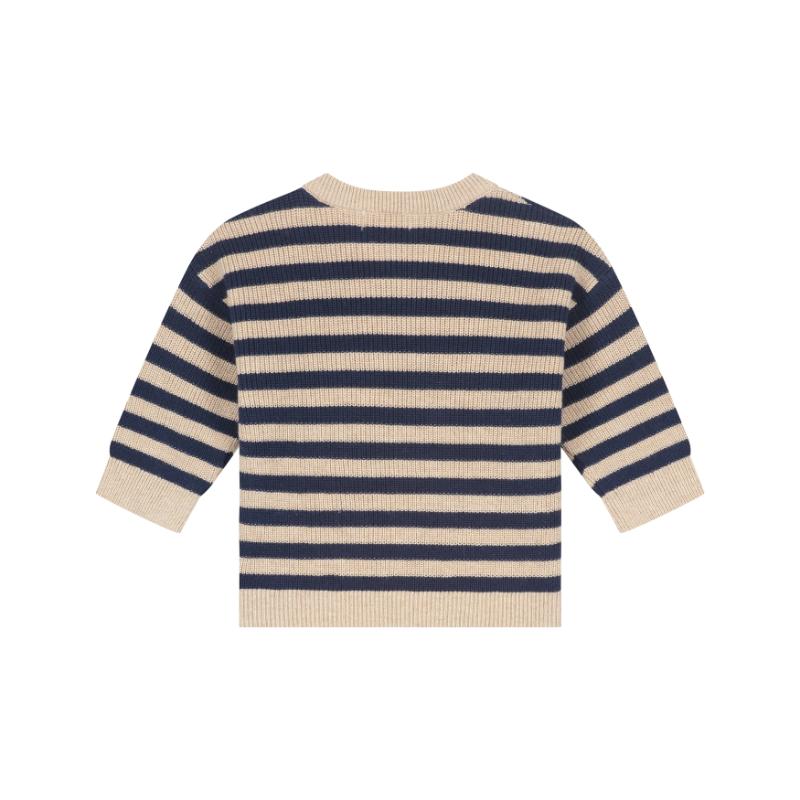 A Tiny Story baby knit sweater dark blue stripe TIN26629342 - Afbeelding 2