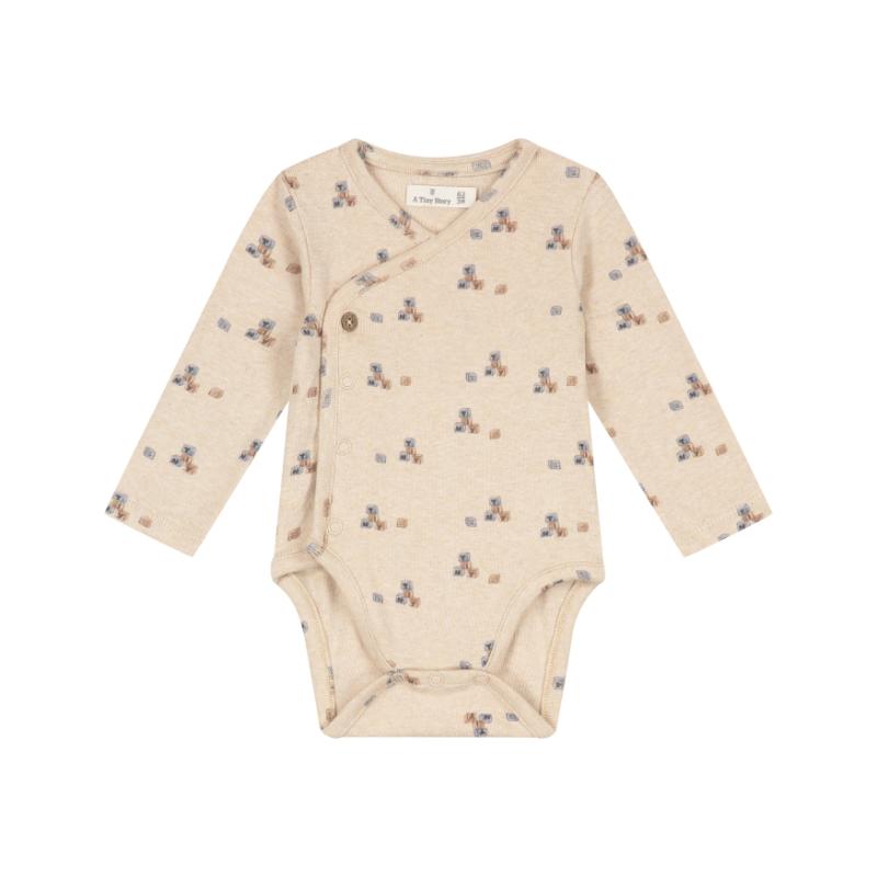 A Tiny Story baby romper long sleeve blocks TIN26629640