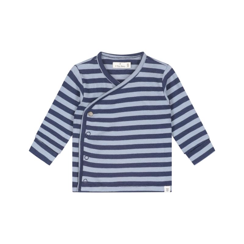 A Tiny Story baby t-shirt long sleeve dark blue stripe TIN26629643