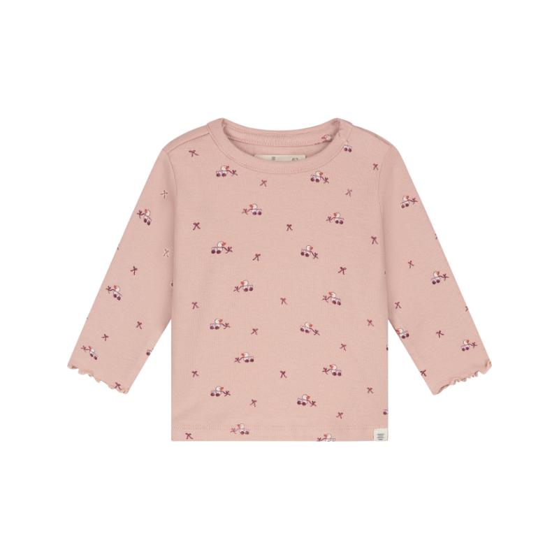A Tiny Story baby t-shirt long sleeve ducks old pink TIN26629644
