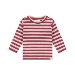 A Tiny Story baby t-shirt long sleeve dark red stripe TIN26629645