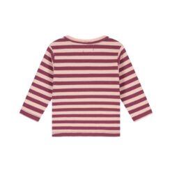 Alternative view of A Tiny Story baby t-shirt long sleeve dark red stripe TIN26629645