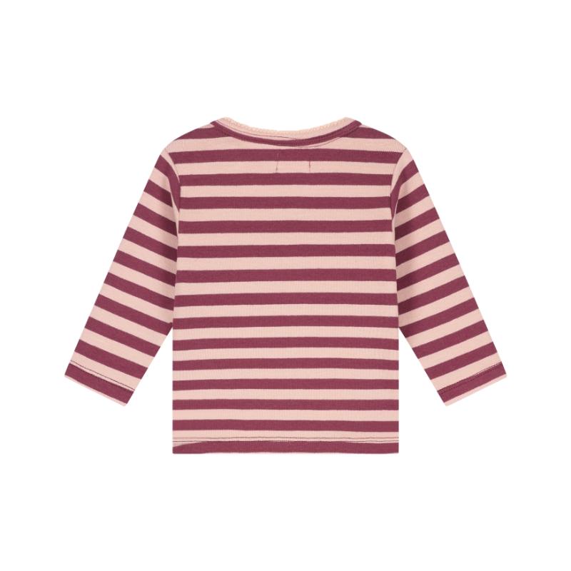 A Tiny Story baby t-shirt long sleeve dark red stripe TIN26629645 - Afbeelding 2
