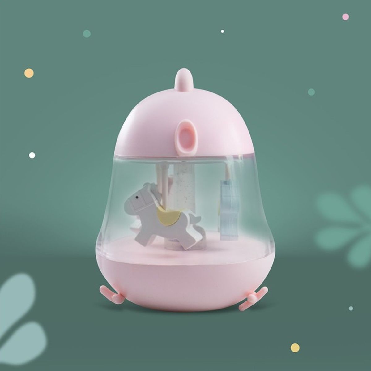 Mary's Carrousel muziekdoosje met nachtlampje roze