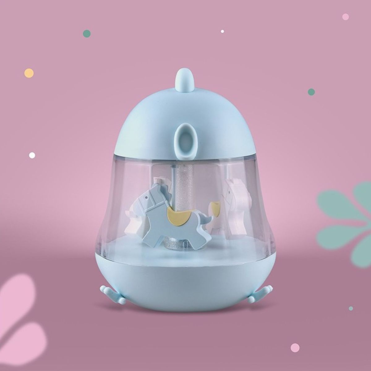 Mary's Carrousel muziekdoosje met nachtlampje blauw