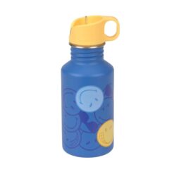 Lassig Stainless Steel Bottle electric blue smiley
