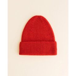hvid Beanie fonzie Red