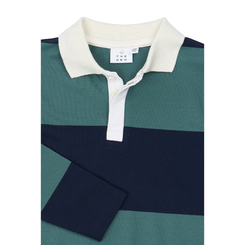 THE NEW Yaron Pique Polo Navy Blazer Striped - Afbeelding 2