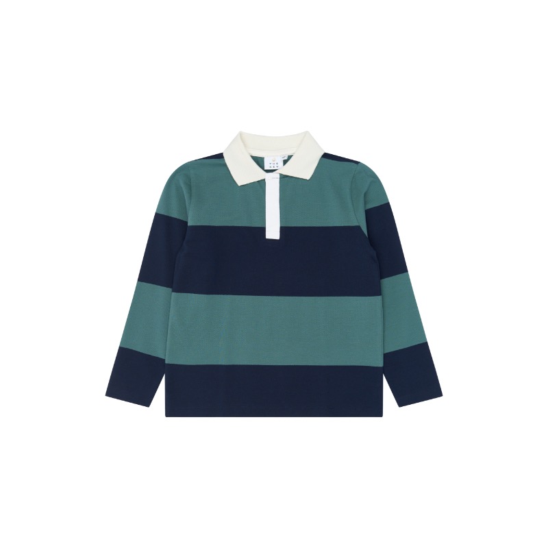 THE NEW Yaron Pique Polo Navy Blazer Striped