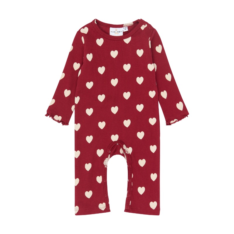 THE NEW Holiday Red Heart Rib Jumpsuit