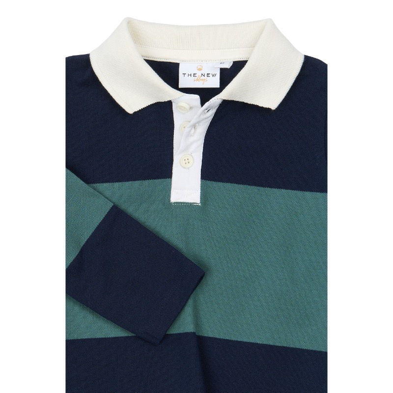 THE NEW Yarok Pique Polo Navy Blazer Striped - Afbeelding 2