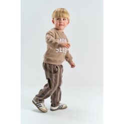 THE NEW Ylas Baggy Pants Taupe Gray Striped - Afbeelding 4