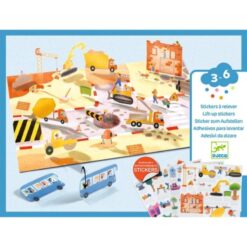 Djeco knutselset Herbruikbare 3D stickers Voertuigen DJ00043