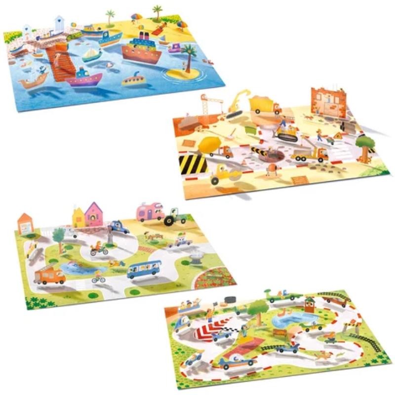 Djeco knutselset Herbruikbare 3D stickers Voertuigen DJ00043 - Afbeelding 4
