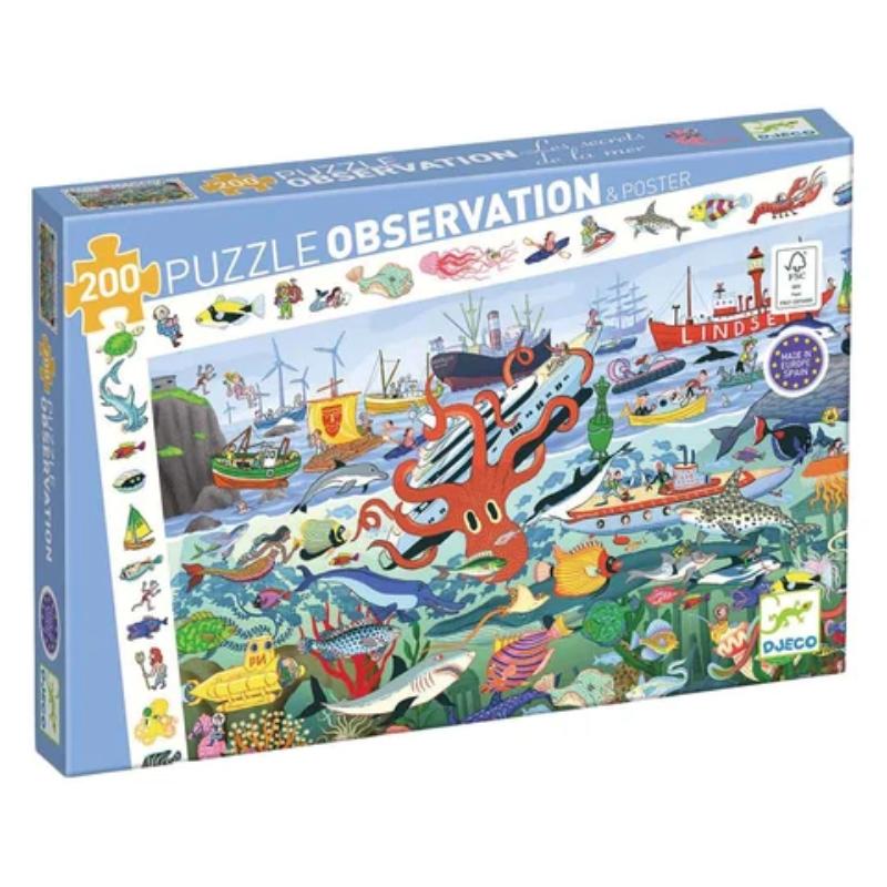 Djeco Observatiepuzzel Geheimen van de Zee-200 stukjes DJ07460