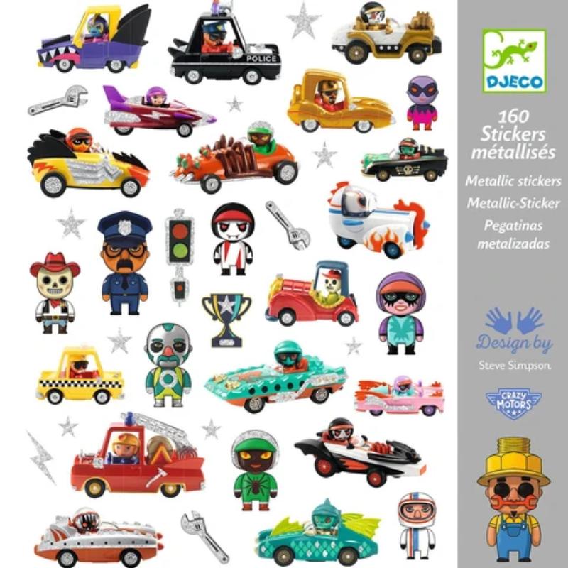 Djeco Stickers Crazy Motors metallic stickers DJ09287