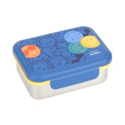 Lassig Stainless Steel Lunchbox electric blue smiley