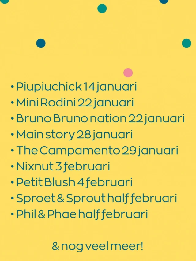 Benieuwd wanneer de nieuwe collecties binnenkomen…? 

Hierbij een handig lijstje! Meestal hebben we de merken al een weekje eerder in de winkel hangen. Dus kun je niet wachten, kom dan vooral even langs bij ons in de winkel! En houd onze stories in de gaten 😉

Piupiuchick en brunobrunonation staan al online! Mini Rodini en Nixnut hangen al in de winkel. 
Enne, Phil & Phae, The Campamento, The New en Petit Blush zijn onderweg en verwachten we eind deze week in de winkel. Wat een feestje altijd weer! 🥳
En ook: waar gaan we het allemaal weer laten 😅

Ondertussen krijgen we steeds minder ruimte voor de sale in onze winkel. Dus sla nog snel je slag met 50% korting, voordat we de sale opruimen! 

#nieuwecollectie #lanceringen #kinderwinkelrotterdam #handiglijstje #littledepartmentstore